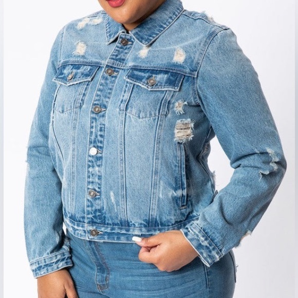 Forever 21 Distressed Jean Jacket - Picture 1 of 8